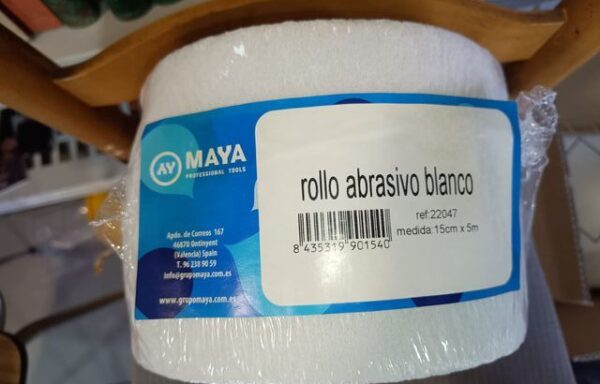1 € Rollo Abrasivo Blanco Maya 15cm x 5m.Precio unidad